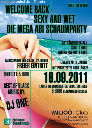 Welcome Back - Schaumparty Werbeplakat