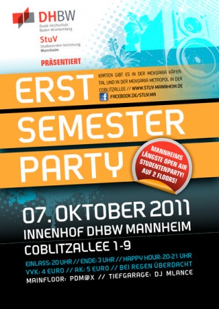 DHBW Erstsemester Party Werbeplakat