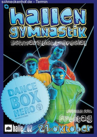 Hallengymnastik Schwarzlicht Werbeplakat