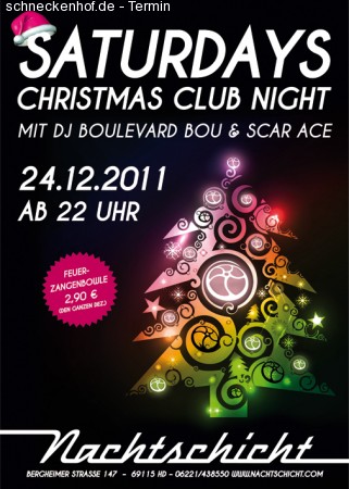 Saturday´s Christm. Club Night Werbeplakat