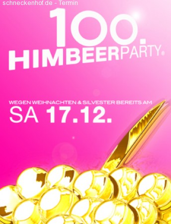 100. Himbeerparty Werbeplakat