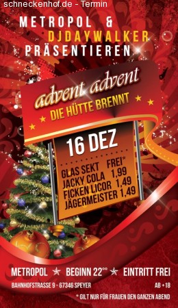 Advent Advent die Hütte brennt Werbeplakat