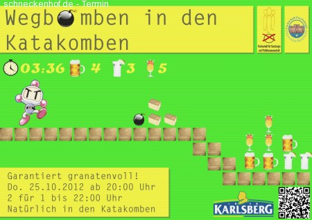 Wegbomben in den Katakomben Werbeplakat