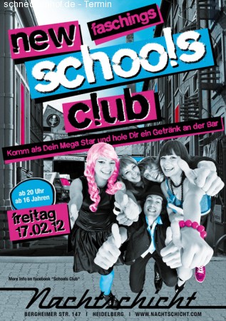 Faschings School´s Club Werbeplakat