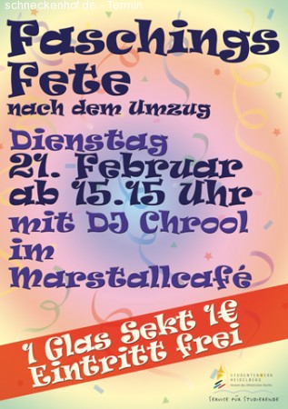 Faschingsparty nach dem Umzug Werbeplakat