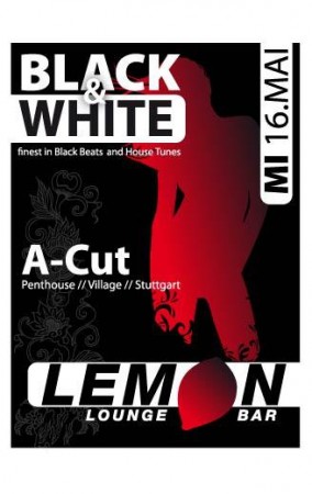 Black & White Mit DJ A-Cut Werbeplakat