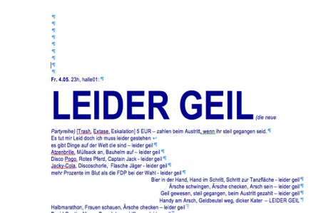 Leider Geil! Werbeplakat