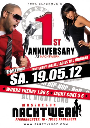 1st Anniversary at Nachtwerk Werbeplakat
