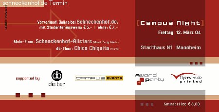 Campus Night Werbeplakat