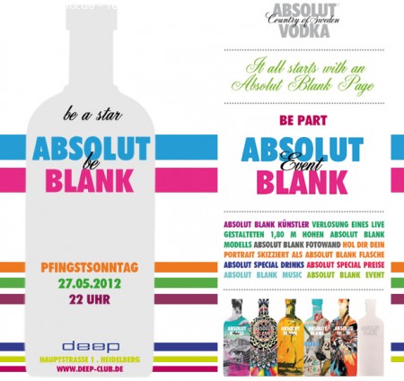 Absolut be Blank Werbeplakat