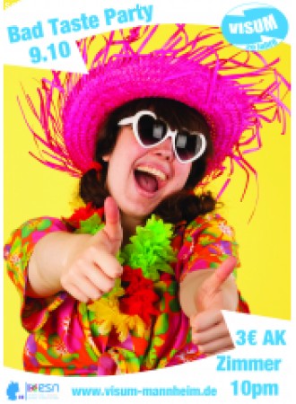 VISUM Bad Taste Party Werbeplakat