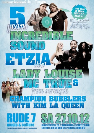 5 Jahre Incredible Sound Werbeplakat