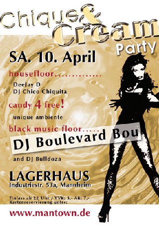 Chique & Cream Party Werbeplakat