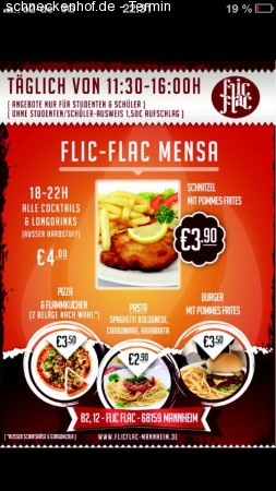 FlicFlac Studi Mittagstisch Werbeplakat