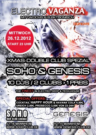Electrovaganza XMAS-DoubleClub Werbeplakat