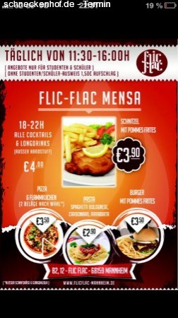 Flic Flac Studi Mittagstisch Werbeplakat