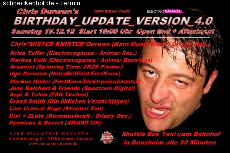 Chris Durwens B-Day update 4.0 Werbeplakat