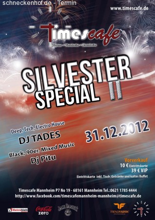 Timescafe Silvester Special Werbeplakat