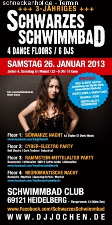 Schwarzes Schwimmbad Werbeplakat