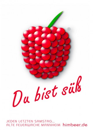 Himbeerparty Werbeplakat