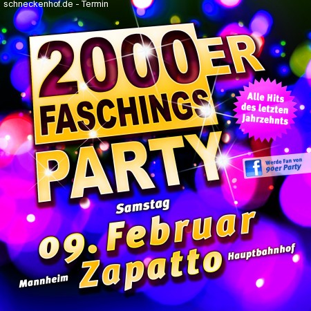 2000er Faschingsparty Werbeplakat