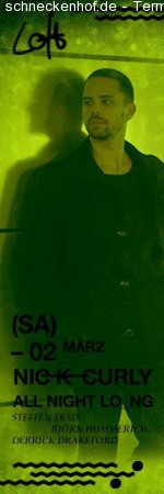 Nick Curly all night long Werbeplakat