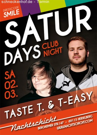 Saturdays Clubnight Werbeplakat