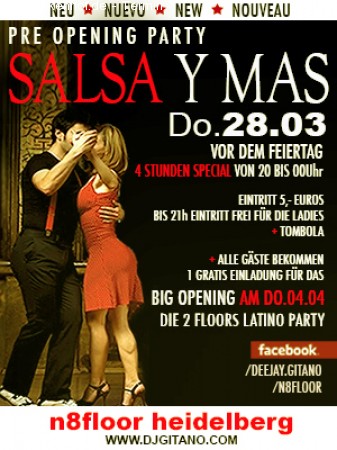 Pre Opening . Salsa Y Mas Werbeplakat