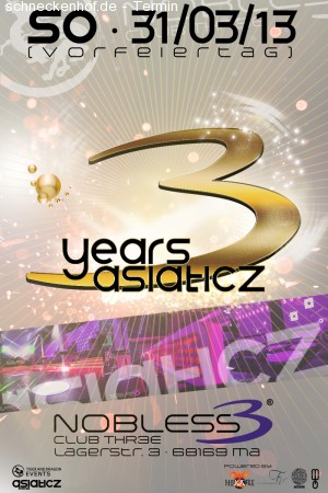 3 Years Asiaticz-Events Werbeplakat
