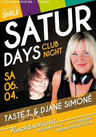 Saturdays Clubnight Werbeplakat