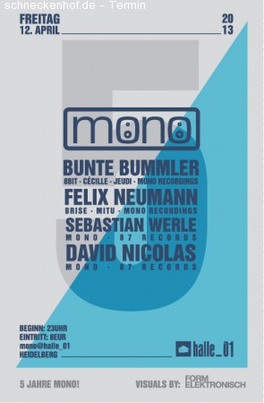5Jahre MONO mit Bunte Bumml Werbeplakat