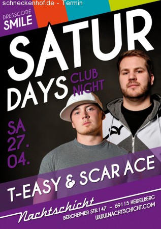 Saturdays Clubnight Werbeplakat