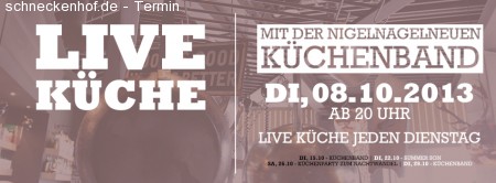 LIVE Küche mit Küchenband Werbeplakat