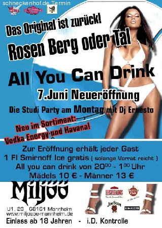 Rosen, Berg oder Talparty Werbeplakat