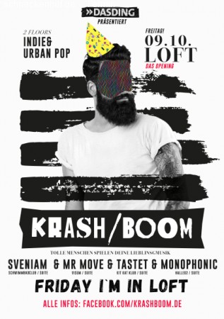OPENING: Krash/Boom - Indie & Urban Pop Werbeplakat