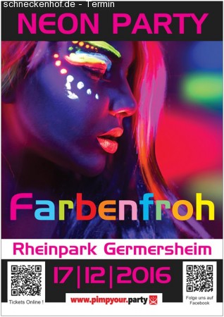 Farbenfroh Neon Party Werbeplakat