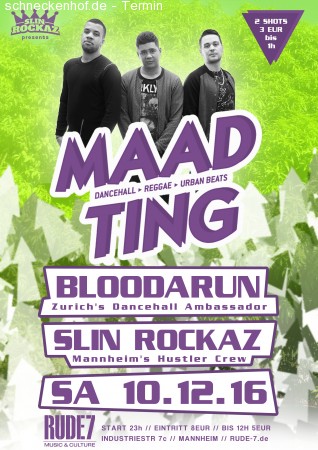 MAAD TING - Reggae Dancehall Urban Beatz Werbeplakat