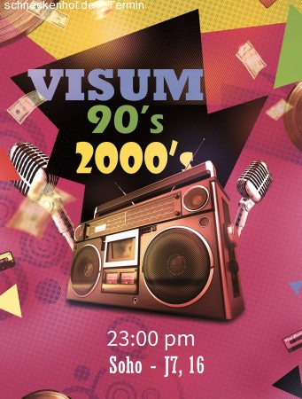 VISUM 90s / 2000s Party Werbeplakat