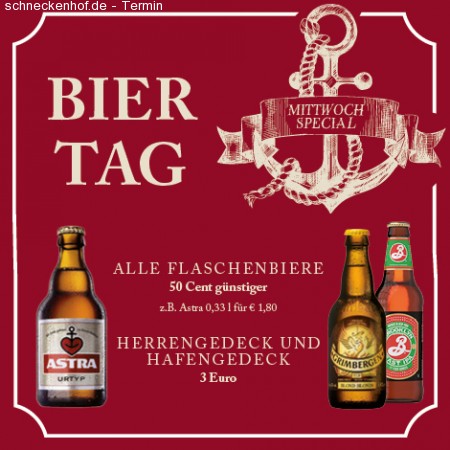 Mittwoch - Biertag im Nelson Werbeplakat